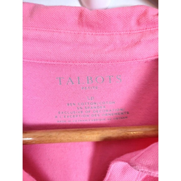 Talbots Short Sleeve Polo Tie Front Top Size L Petite - Picture 5 of 8
